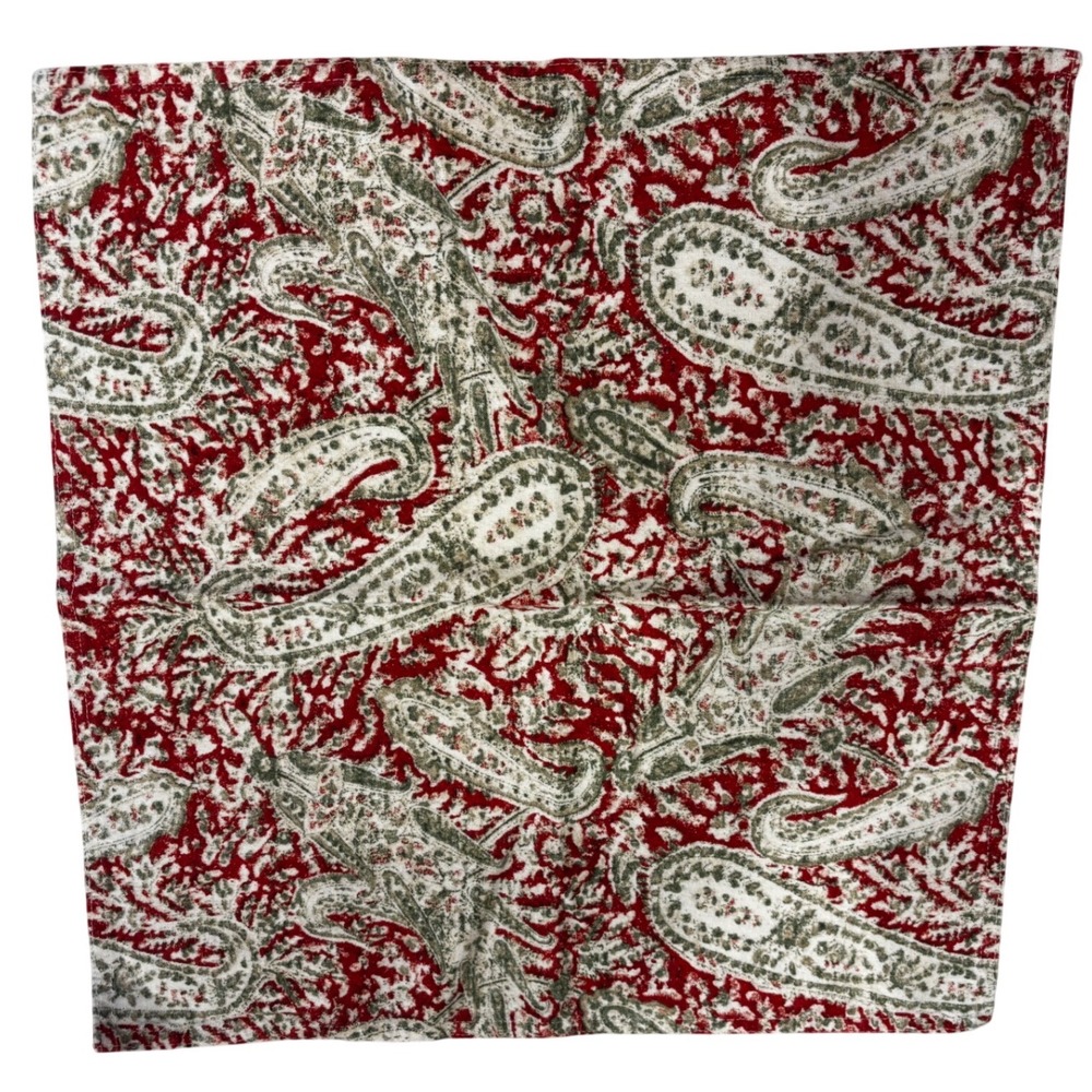Ralph Lauren‎ Paisley Print Napkins Set of 8 Red Cream Green Cotton